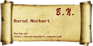 Borsó Norbert névjegykártya