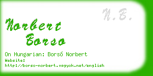 norbert borso business card