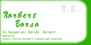 norbert borso business card